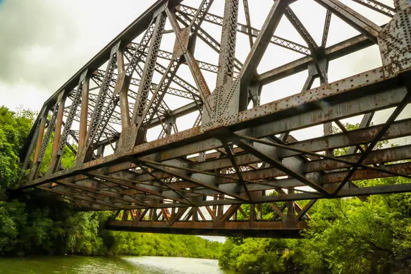 stock image Erie Canal Abandoned Trolley Bridge (Bridge E-168) in Upstate New York