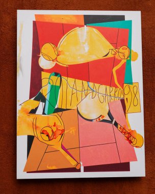 PARIS, FRANCE - 1 Haziran 2024: 1998 Roland Garros posteri Fransa 'nın başkenti Paris' teki Le Stade Roland Garrois 'te sergileniyor