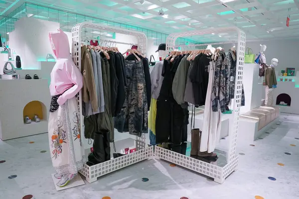 NEW YORK - 23 Mart 2025: Efsanevi Fransız mağaza markası Printemps, New York 'ta Manhattan' ın Finansal Bölgesi 'ndeki One Wall Street' te lüks markalar ve yiyeceklerle ilk kez ABD 'deki yerini açtı