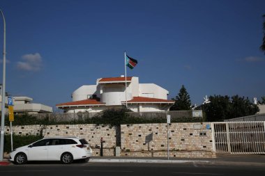TEL AVIV, ISRAEL - 25 Eylül 2018: Tel Aviv, İsrail Güney Sudan Cumhuriyeti Büyükelçiliği. 