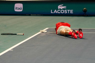 MIAMI GARDENS, FLORIDA - 30 Mart 2025 Miami Açık Şampiyonu Jakub Mensik, erkekler Hard Rock Stadyumu 'nda oynanan erkekler tekler finalinde Sırp Novak Cokoviç' i yenerek zaferini kutladı 