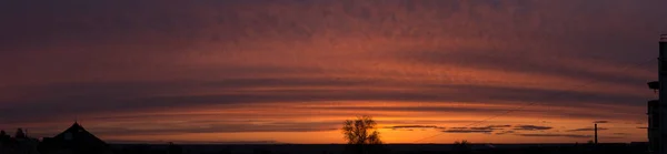 Landscape Sunset Tragic Gloomy Sky Panorama Crimson Twilight — стоковое фото