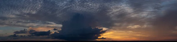 Landskap Med Jävla Solnedgång Panorama Tragisk Dyster Himmel Solens Sista — Stockfoto