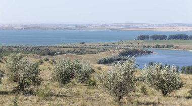 Landscape of the northern part of the Republic of Moldova with the Dniester River.