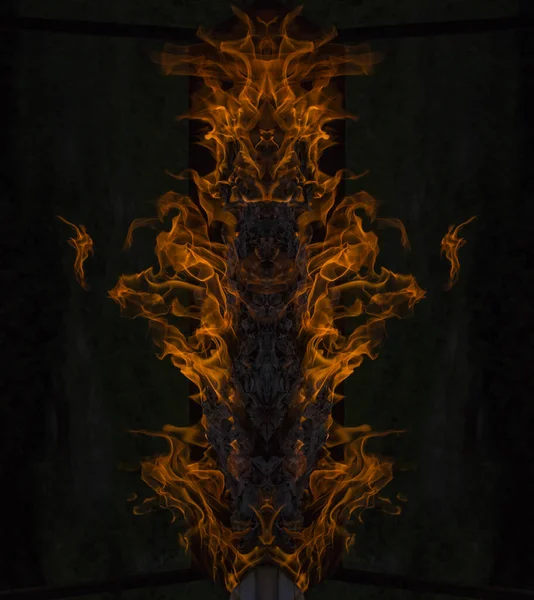 Fiery face. God of fire. An evil demonic spirit. The carbon demon of war.