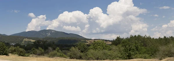 Panoramisches Terrain Südeuropas Landschaft Der Bulgarischen Berge Felder Flora — Stockfoto