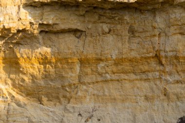 Sedimentary rocks with a high content of iron oxide. Red soil, loam. The texture of the soil.