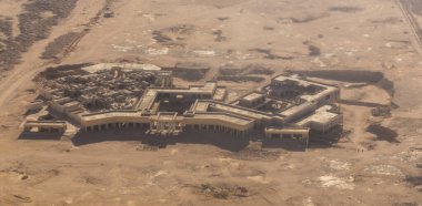 Sharm El Sheikh, Mısır. Şehir sokakları, kuş bakışı. Hava fotoğraflama araştırması. 