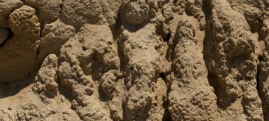 Kum taşı. Taş ocağında taşlaşmış kum. Kum tepesinde erozyon.