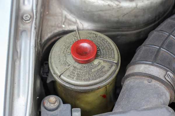 Old car Break fluid in the car engine room