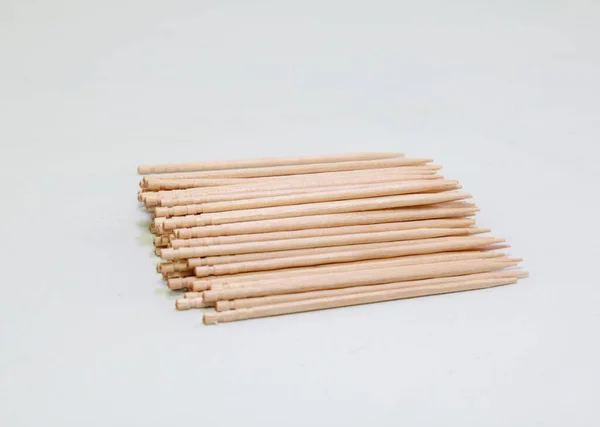 Bambusowe Wykałaczki Tekstury Wykałaczki Bambusowe Izolowane Białym Tle — Zdjęcie stockowe