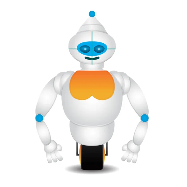 Lindo Robot Feliz Aislado Sobre Fondo Blanco — Vector de stock