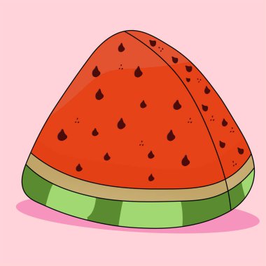 Karpuz dilimi yarım tohum kesti. Üçgen. Sağlıklı yemek. Tatlı karpuz. Tropik meyveler.