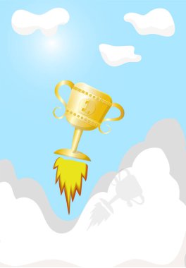 Roket gibi uçan bir zafer ödülünün resmi.