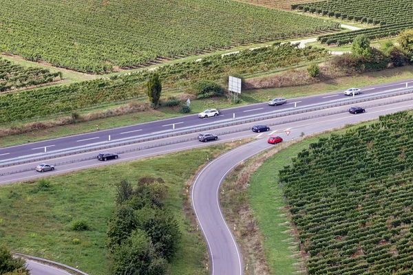 A bird\'s eye view of the motorway