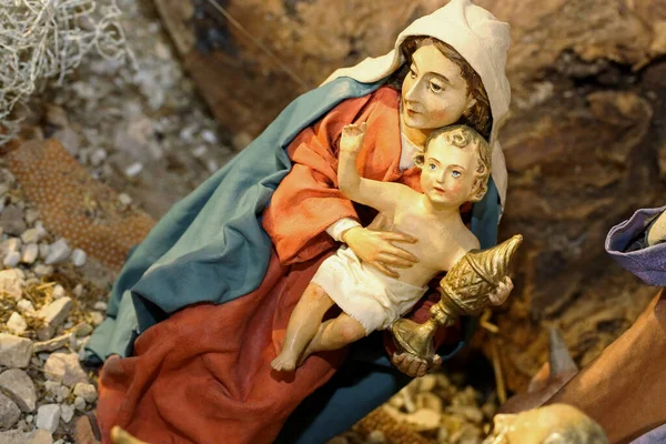 Weihnachtsbett Maria Und Das Jesuskind — Stockfoto