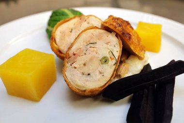 Corn chicken with almond breading