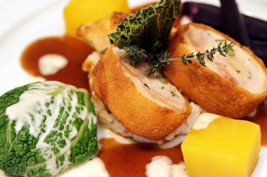 Corn chicken with almond breading