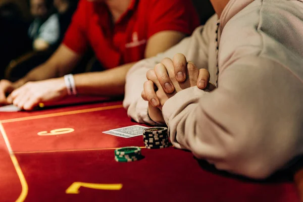 Casino Mesa Poker Jogos Azar Fichas Apostas Grande — Fotografia de Stock