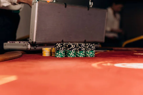 Casino Fichas Apuestas Mesa Póquer Juego Grande — Foto de Stock
