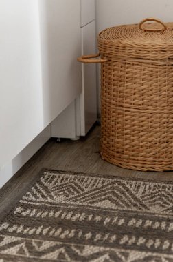 Sepet saman çöpü organik malzeme depolama sade halı süslemesi ulusal ekolojik çevre dostu doğal materyal geri dönüşümü