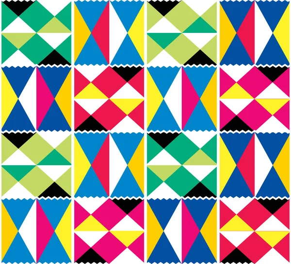 肯特郡非洲部落矢量无缝纺织品几何图案与充满活力的形状 传统Nwentoma泥布风格来自加纳 — 图库矢量图片