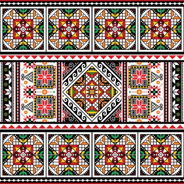 乌克兰Pysanky矢量无缝民间艺术模式 Hutsul复活节彩蛋传统几何设计 — 图库矢量图片