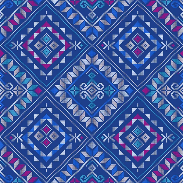 Yakan 'dan esinlenilmiş kusursuz vektör deseni - Filipinli halk sanatı arka planı tekstil veya kumaş baskı tasarımı için mükemmel