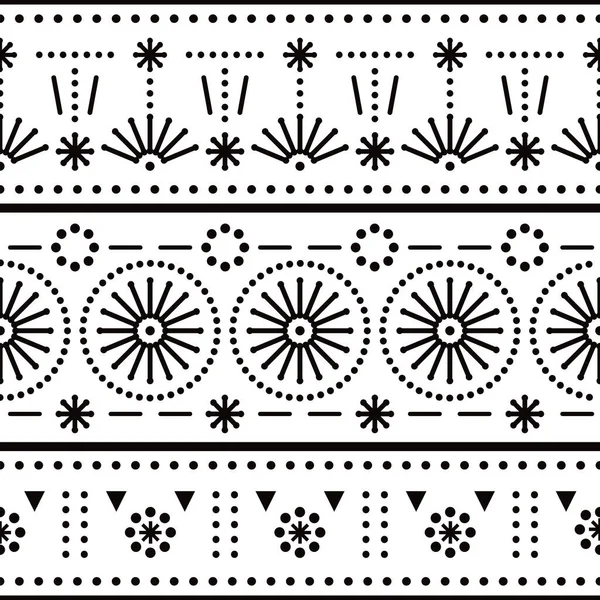 Minimalistyczny Wzór Wektora Bez Szwu Kropkami Liniami Kwiatami Dekoracyjna Czarno — Wektor stockowy