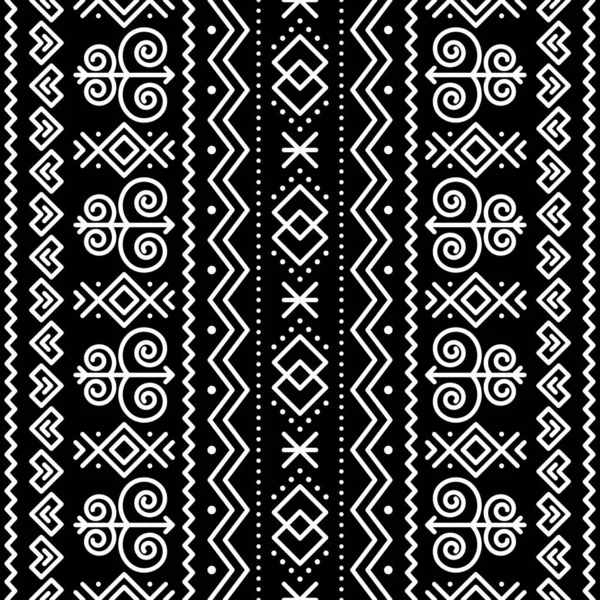 Slovak Tribal Folk Art Vector Seamless Geometric Pattern Geometric Motif — Stock Vector