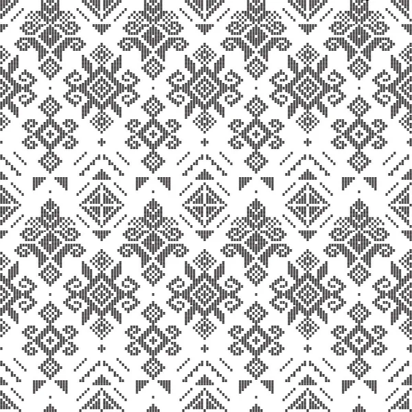 フィリピンの民俗芸術ヤカンは インスピレーションを受けたベクトルシームレスなパターンを織り込みます 黒と白のピンクの背景にテキスタイルやファブリックプリントデザインに最適な幾何学的な装飾 — ストックベクタ