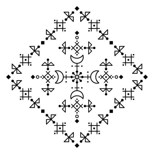 Скандинавский Вектор Племенной Линии Sqaure Design Win Frame Геометрические Углы — стоковый вектор