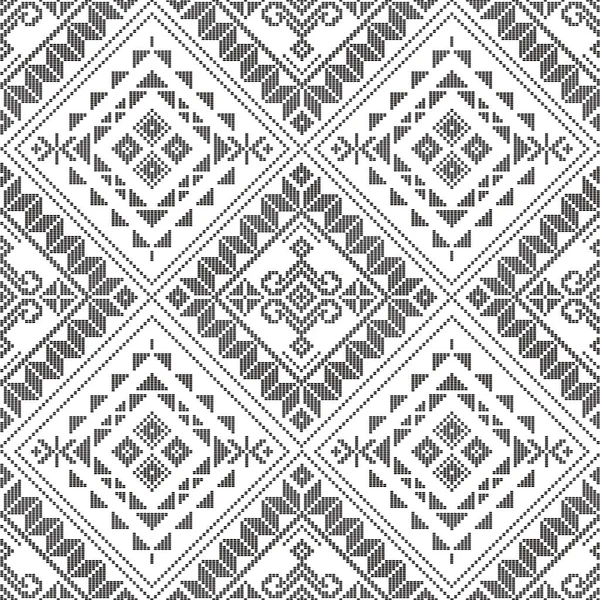 Yakan Weaving Inspired Vector Seamless Pattern Filipino Folk Art Background — Stock Vector