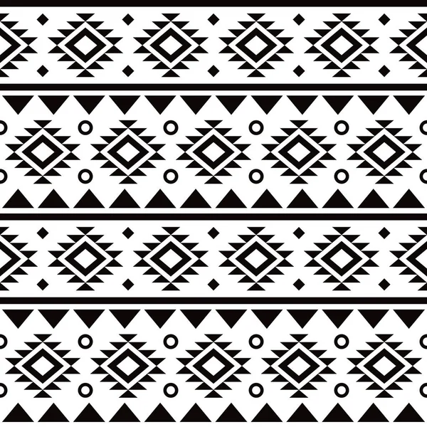 Aztec Tribal Geometric Seamless Vector Pattern Navajo Abstract Design Black — Stock Vector