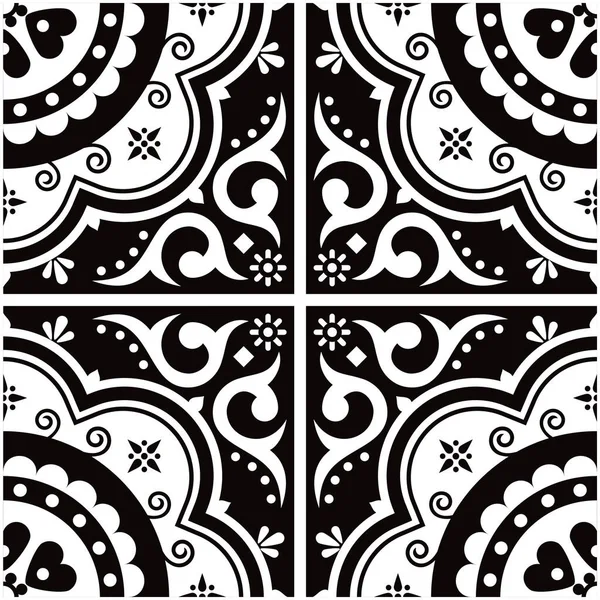 乌克兰赫苏勒 皮桑基矢量无缝图案星星和几何垂直形状 民间艺术复活节彩蛋黑白重复设计 矢量图形