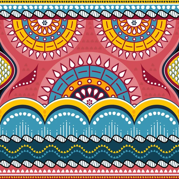 Africký Inspirovaný Voskový Vektor Bezešvé Vzor Batic Textil Design Květinovými Royalty Free Stock Vektory
