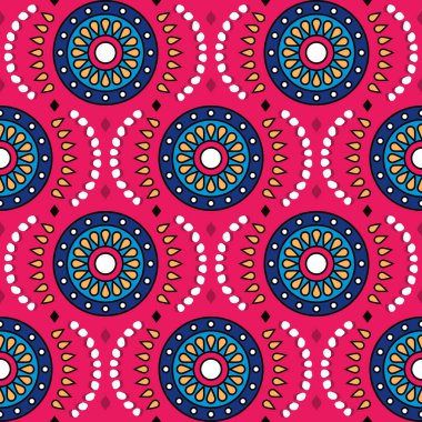 Ankara tarzı veya Afrika ağdası veya çiçekli vektörsüz desen, Afrikalı halk sanatı Batik tekstil kumaş baskı tasarımı