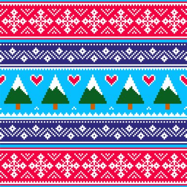 Noel desenli çam kadın ve kalpler, kızak skandallı çirkin swater süveter tarzı