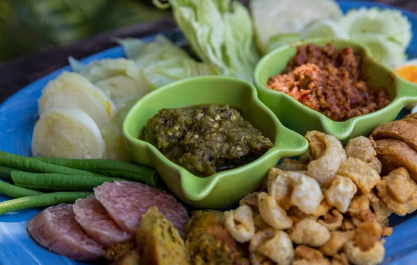 Tradición Comida Tailandesa Del Norte Norte Tailandia Verde Chilli Dip —  Fotos de Stock