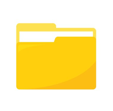 Folder icon can be used for your website design. Yellow file folder icon isolated on white