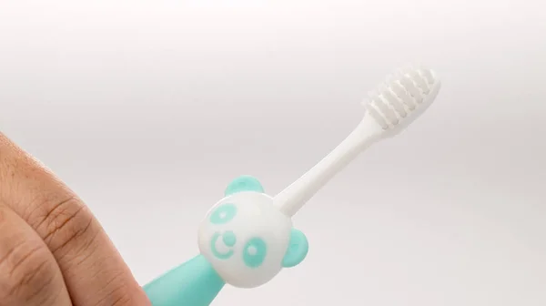 Escova Dentes Cuidados Saúde Bebê Escova Dentes Para Bebê Jovem — Fotografia de Stock