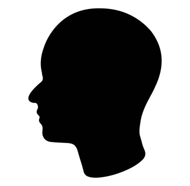 Beyaz arka planda insan beyni tıbbi vektör ikonu. İnsan beyin sembolü. siyah ve beyaz Simge beyni.