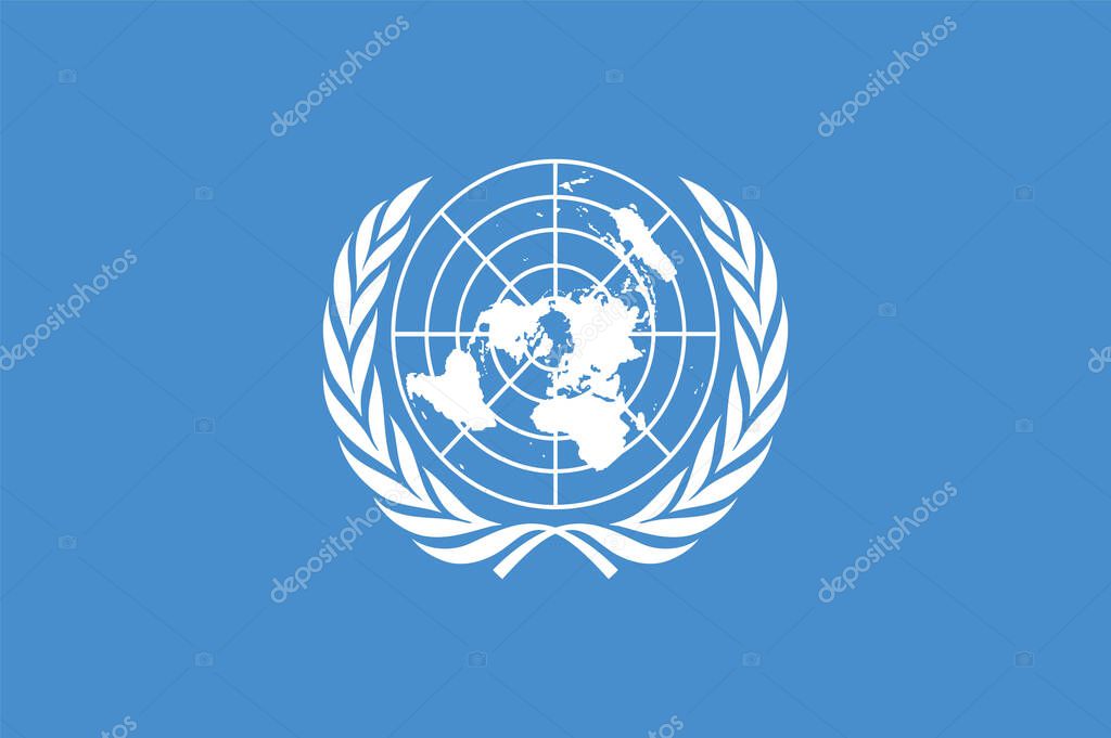 Flag of the United Nations. United Nations flag vector. UN symbol.
