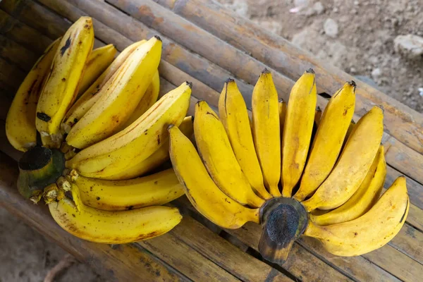 fresh yellow bananas, tropical super fruits. High nutrients fruits.