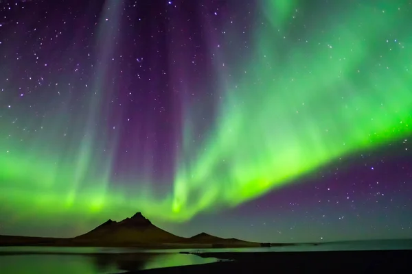 Aurore Aurore Boréale Aurora Borealis Une Nuit Merveilleuse Avec Des — Photo