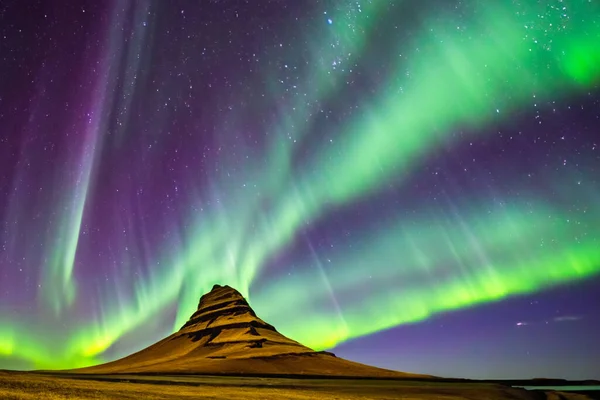 Norrsken Aurora Aurora Borealis Underbar Natt Med Norrsken Öriket Isländsk — Stockfoto