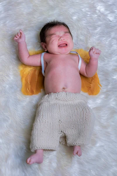 Novorozenec Spí Novorozenci Spí Posteli Krásný Spánek Novorozenců Posteli Roztomilé — Stock fotografie