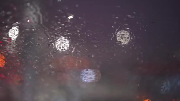 Wet Glass Due Constant Rain Swaying Camera Movement Window Second — Αρχείο Βίντεο
