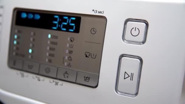 Controlled Switching Automatic Washing Machine Push Button Front Control Panel — 图库视频影像