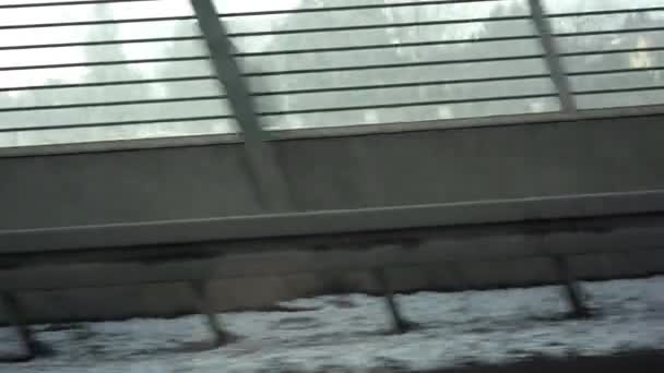 Rapidly Flickering Sound Shields Set Expressway Driving Passenger Car High — Stock Video